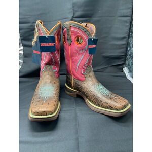 Durango Kids 8" Western Boots Gator Emboss Red Lil' Durango Size 6M NWT
